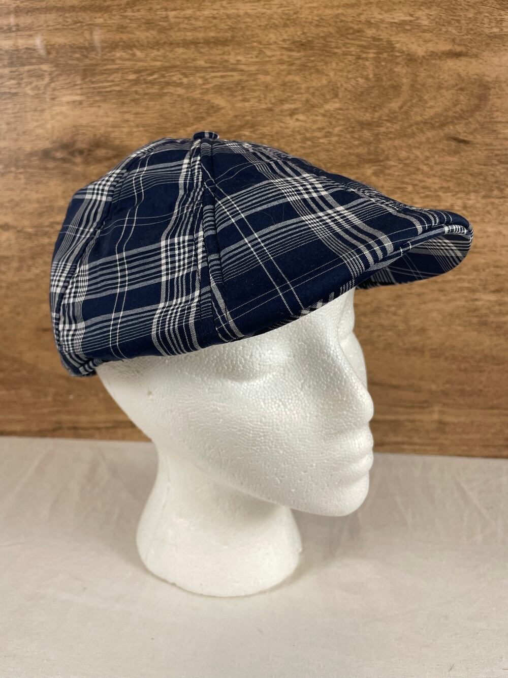 Boston Scally Co Scally Cap Mens Small Blue Plaid Flat Cap Newsboy Hat